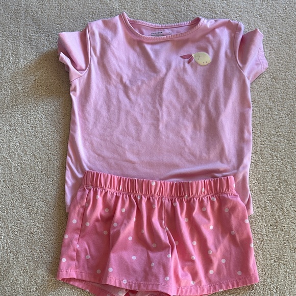 Youth Girls Lemon Print Pajama Set - Short Sleeve Top, Pants & Shorts - Picture 2 of 3